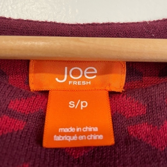 Joe Fresh Burgundy Patterned Knit Dress - Size Small - Picture 4 of 6